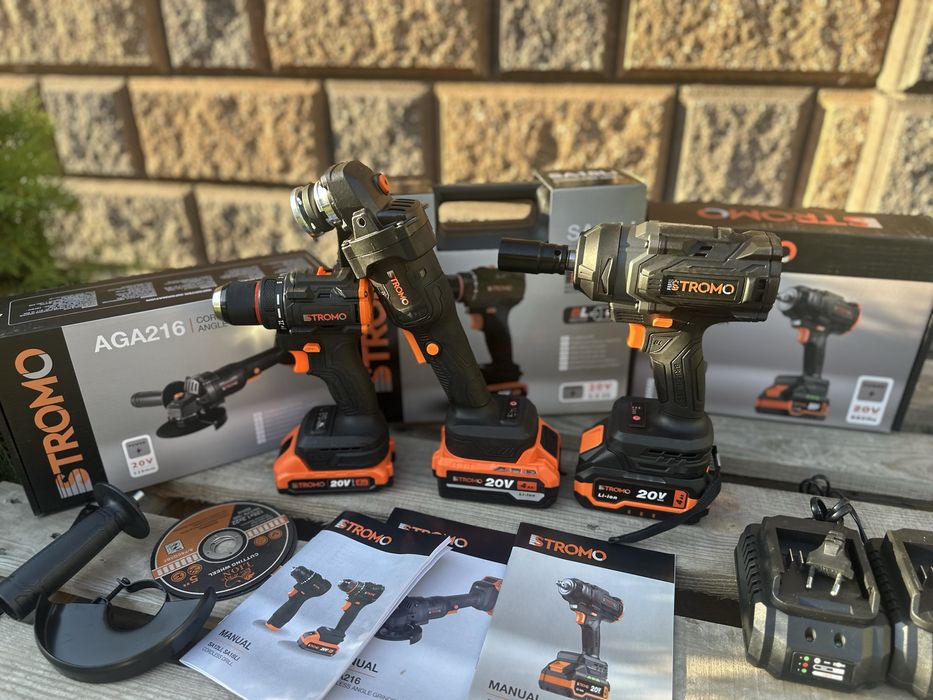 Акумуляторний набір Stromo 3в1 болгарка гайковерт шуруповерт