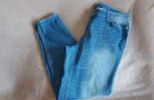 Spodnie jeansy, jasne, girlfriend fit, H&M, 46