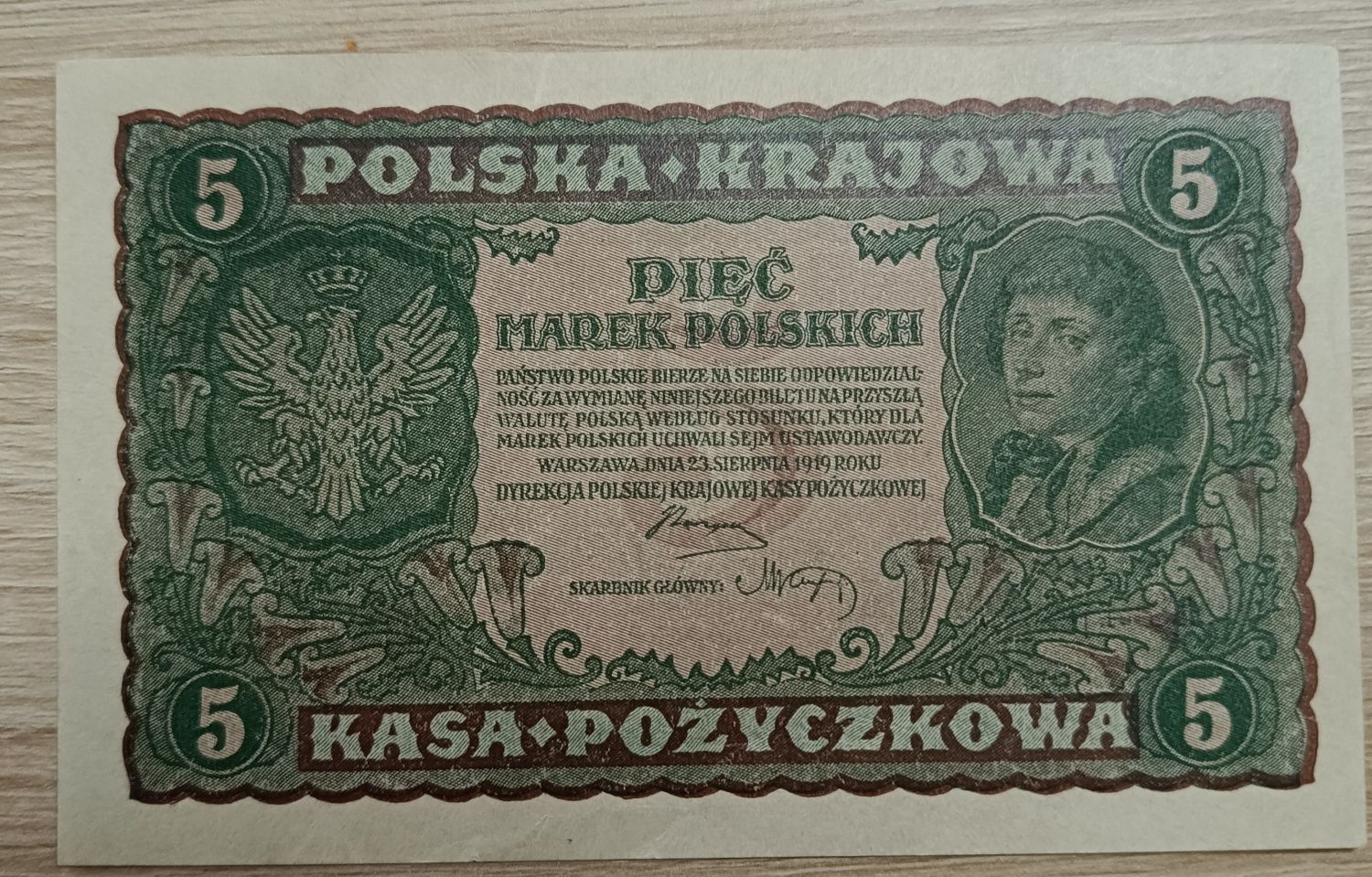 5 marek polskich 1919r.