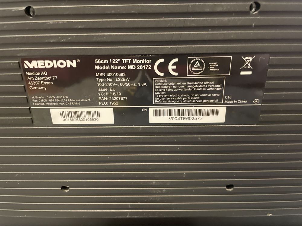 Monitor Medion 22 cale | Bardzo dobry stan