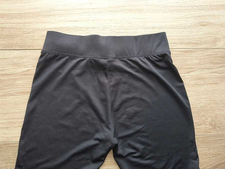 Ergeenomixx * czarne dziewczęce legginsy sportowe 3/4 * 158/164