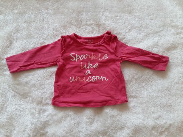 Różowa bluzeczka z długim rękawem F&F według wieku 3-6 miesięcy