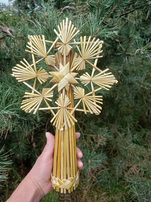 Зірка з житньої соломи верхівка на ялинку