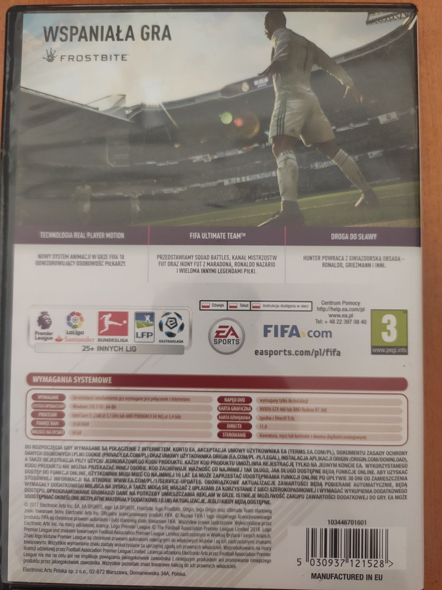 FIFA 18 PC polska wersja 6 płyt