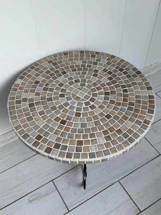стіл садовий круглий з мозаїкою