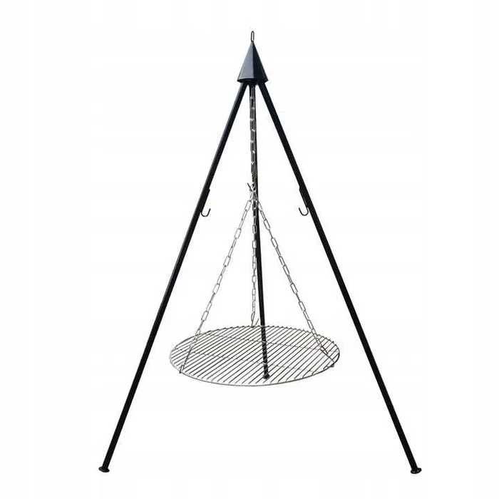 Grill ogrodowy trójnóg ruszt 60 cm wiszący 120cm duży ognisko
