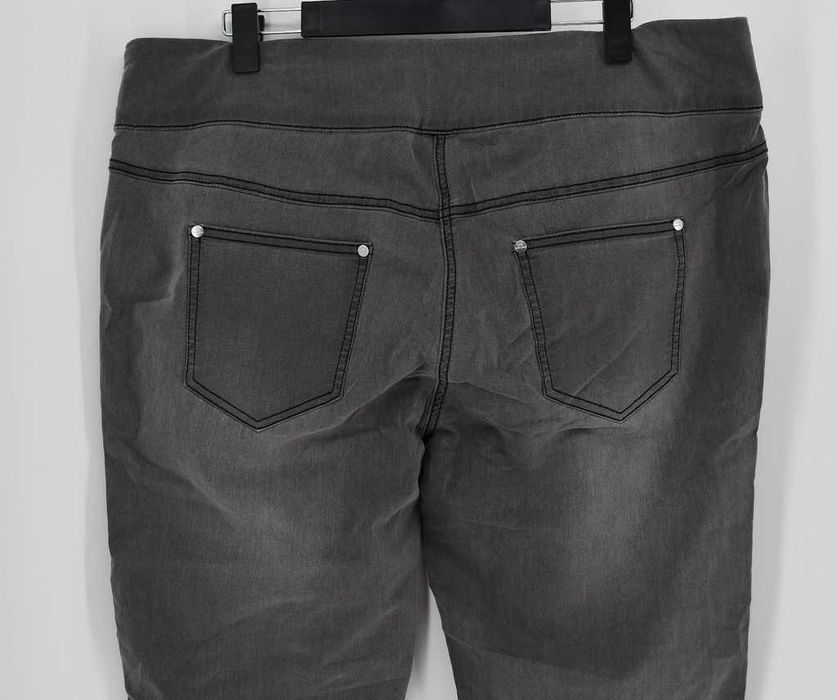 Elastyczne jeansy na gumce Bonprix 52 proste nogawki plus size szare