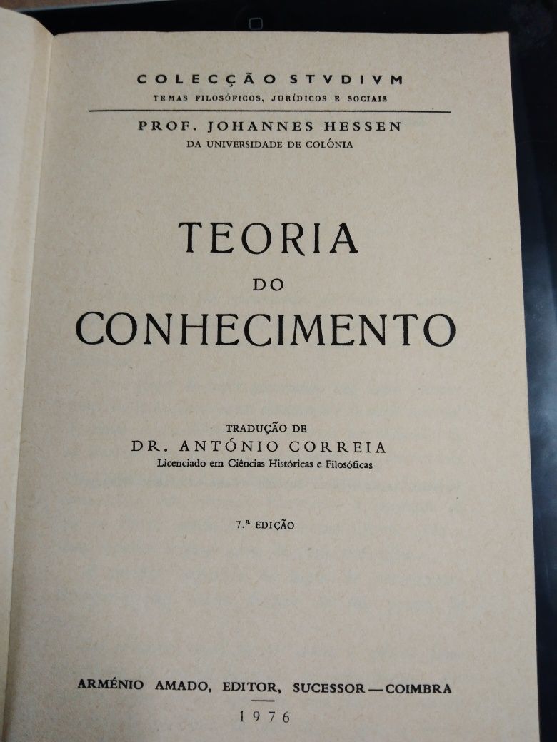 Livro Teoria do conhecimento de 1976