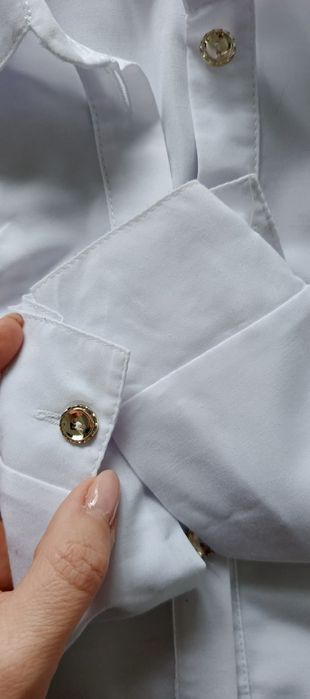 Wizytow komplet biała bluzka i szara spodniczka