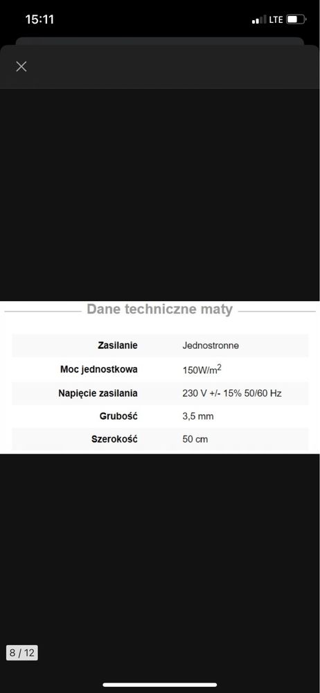 Mata grzewcza ogrzewanie podlogowe 3m2 biala thermeco Wifi