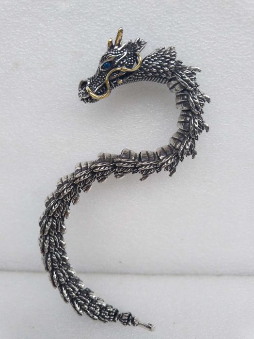 Дракон браслет объёмная модель подвижная ретро винтаж стиль Dragon 3D