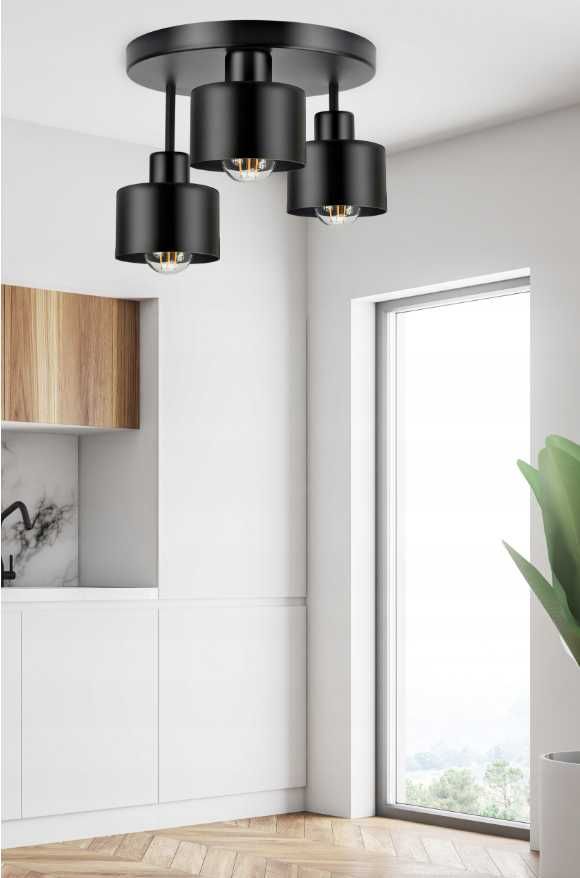 Lampa sufitowa żyrandol LED 3xE27 czarna 382-E3