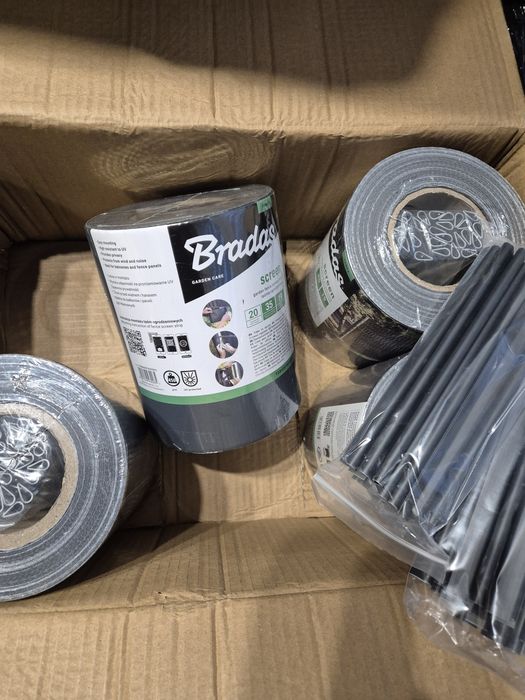 Taśma ogrodzeniowa Bradas 19x35 szara klipsy 5 szt