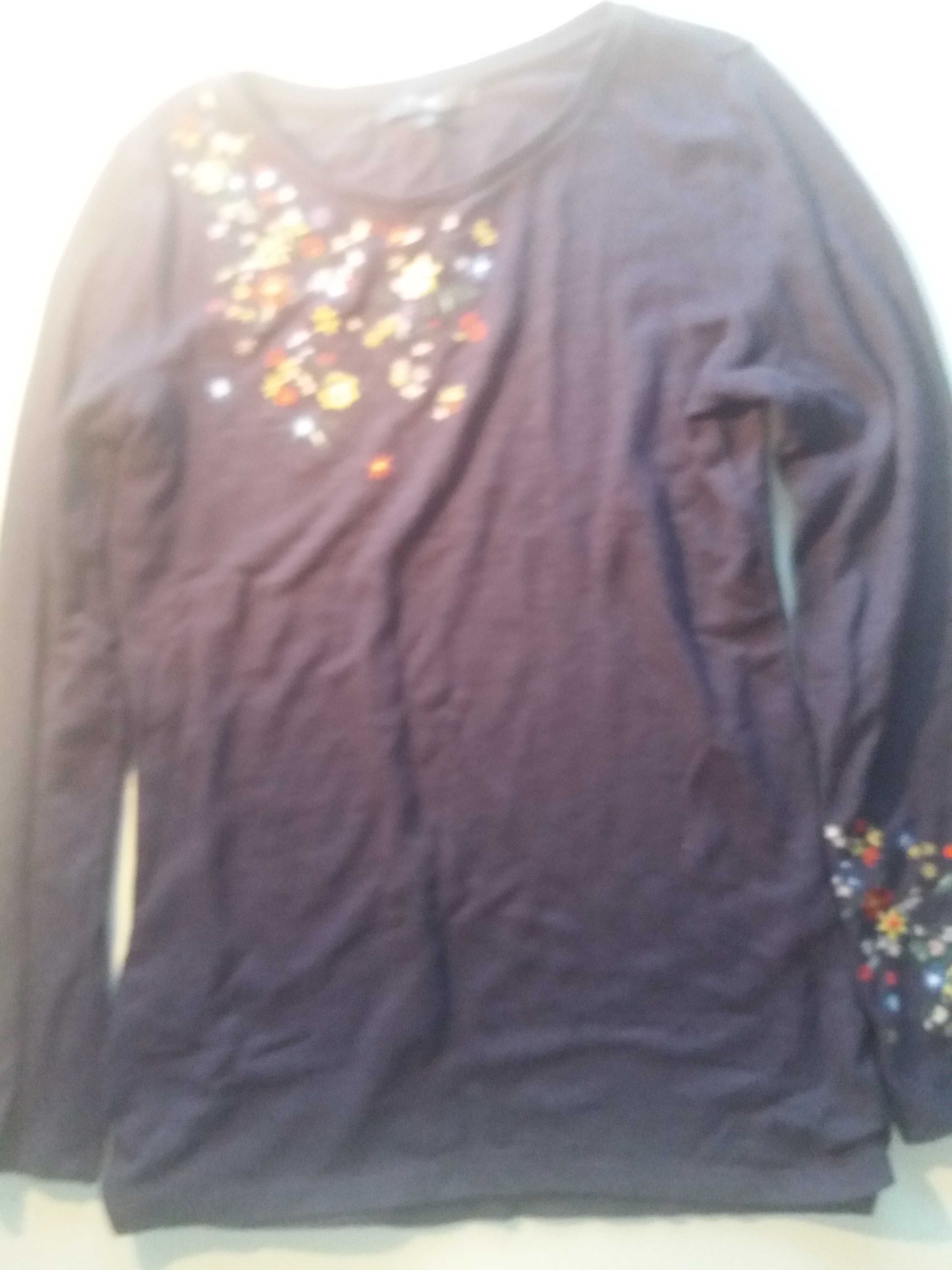 Granatowa bluzka z wzorem kwiatowym NEXT