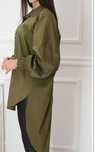 Koszula oversize khaki La Blanche asymetryczna