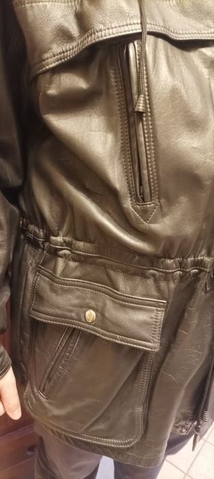 Parka kurtka jesienna wiosenna skórzana skóra naturalna XL XXL męska