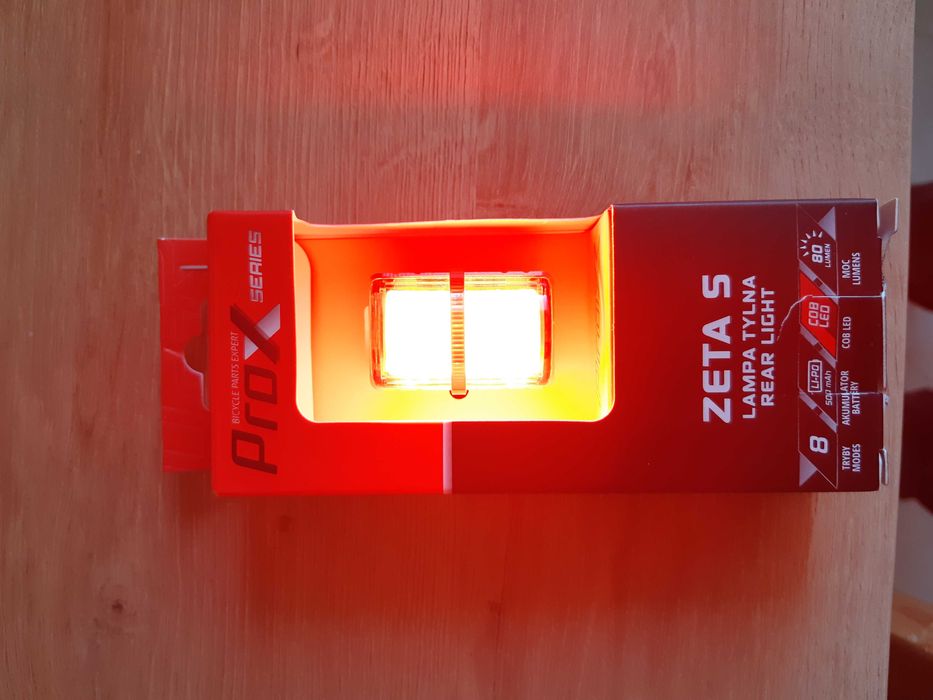Lampka rowerowa tylna PROX Zeta S 80lm USB NOWA