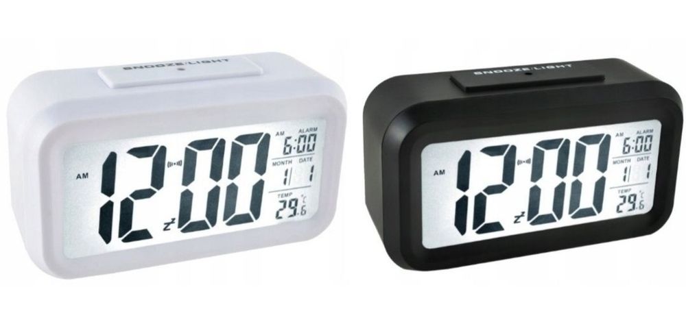 Nowy Budzik LED czarny lub biały