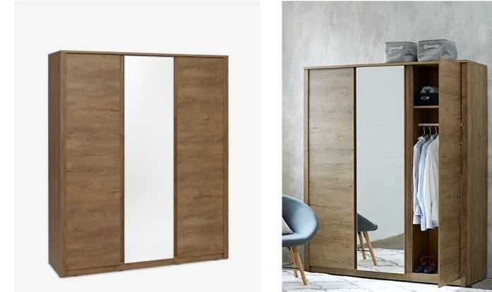 Szafa VEDDE 167x197 z lustrem kolor ciemny dąb dziki