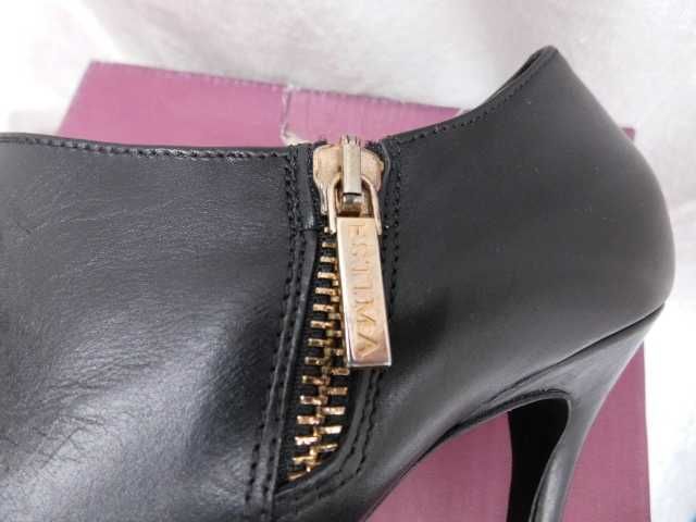 Ryłko Estima skórzane botki szpilki szpic 36