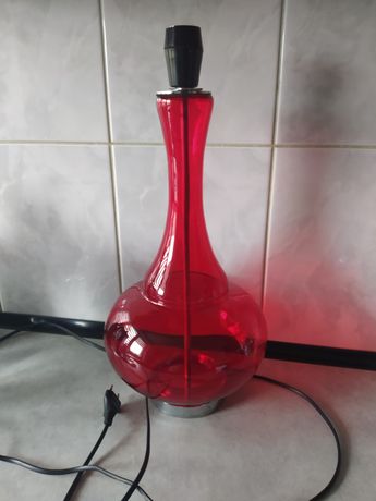 Lampa stołowa, komodowa, szklana czerwona Vox Senso