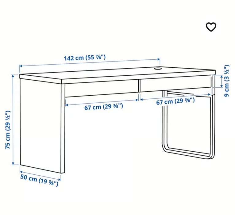 Secretária branca Micke Ikea