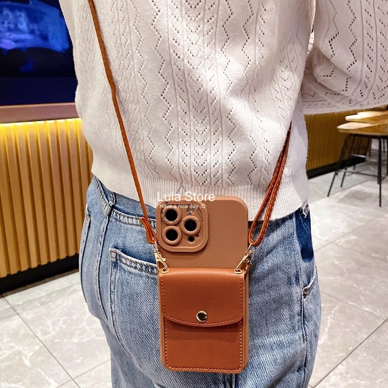 Чехол-бампер для iPhone с карманом и ремешком