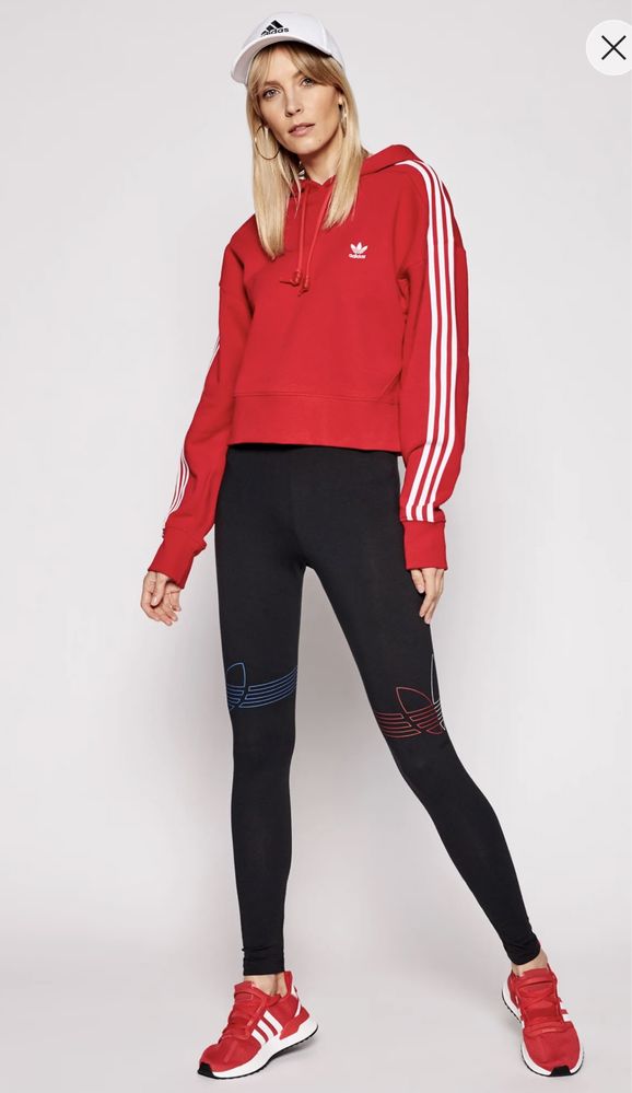 Спортивные лосины Adidas adicolor tricolor gn2867 чорний slim fit р.m