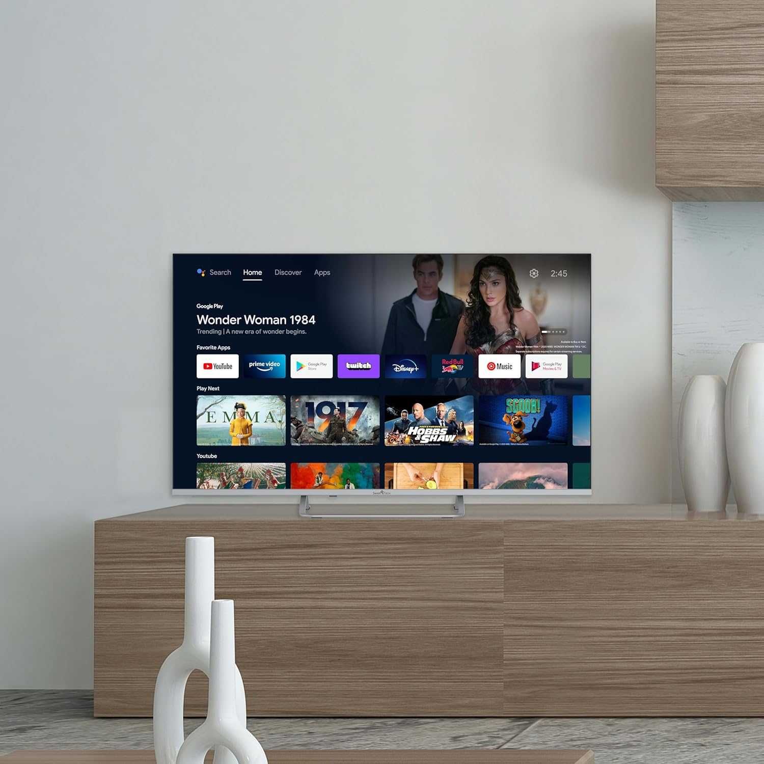 Телевізор 43 дюйми SmartTech 43QA20V3 (4K Android TV Wi-Fi Bluetooth)