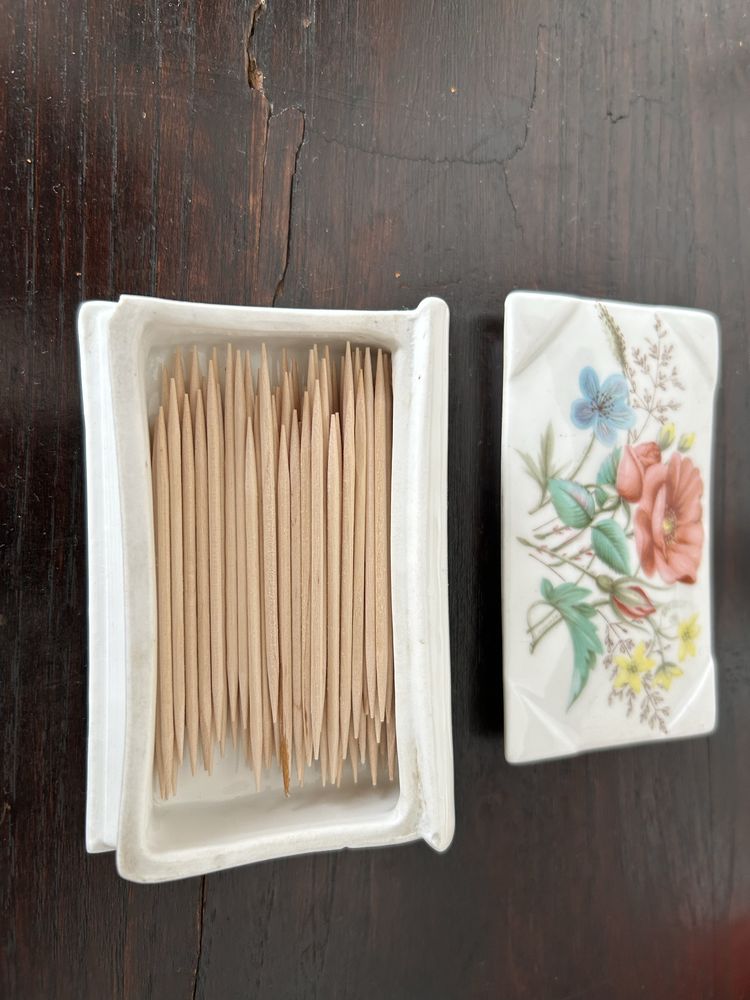 Caixa porta palitos porcelana