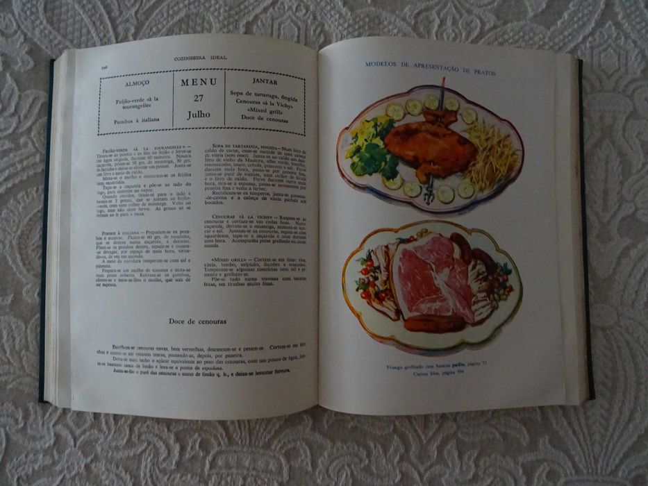 Livro Cozinheira Ideal Antigo Receitas Práticas Empratamentos