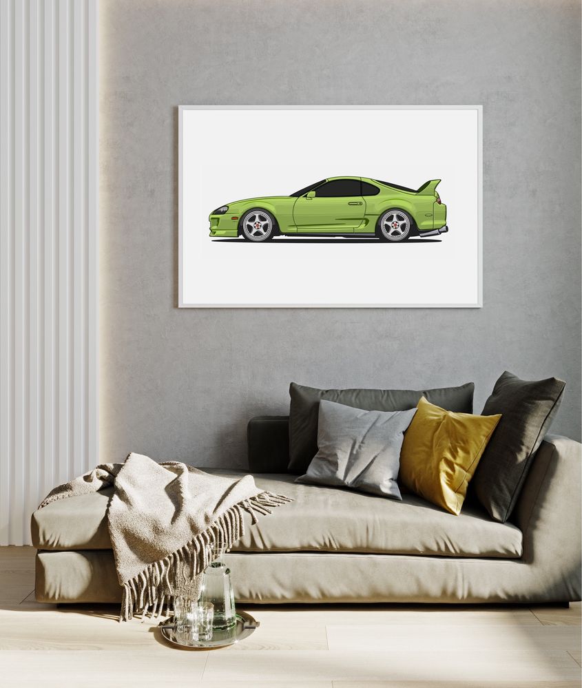 Plakat samochód Toyota Supra mk4, jdm, 50x40 bez ramy