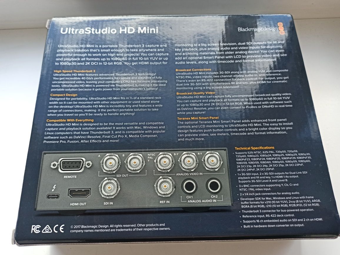 Blackmagic UltraStudio HD Mini внешняя TB3 карта захвата/ввода-вывода!