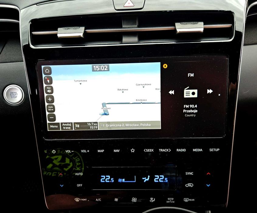 Hyundai KIA Konwersja US-EU Polskie Menu Mapa Europy Wrocław