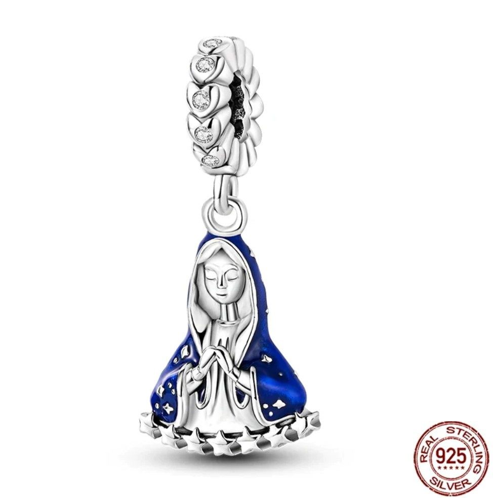 Charms zawieszka medalik Maryja 925 Komunia