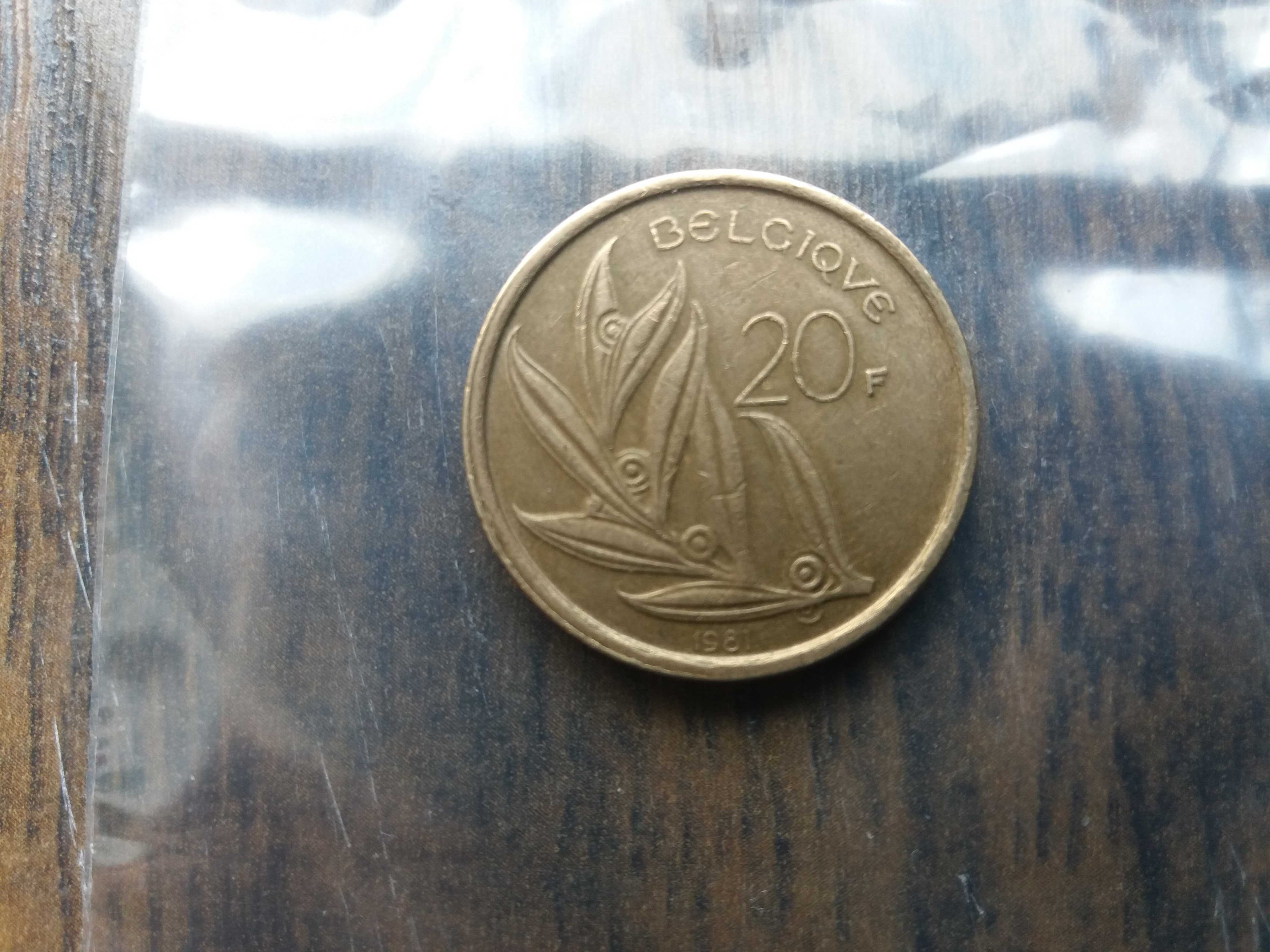 Moneta, Belgia, 20 Francs 1981 Brussel