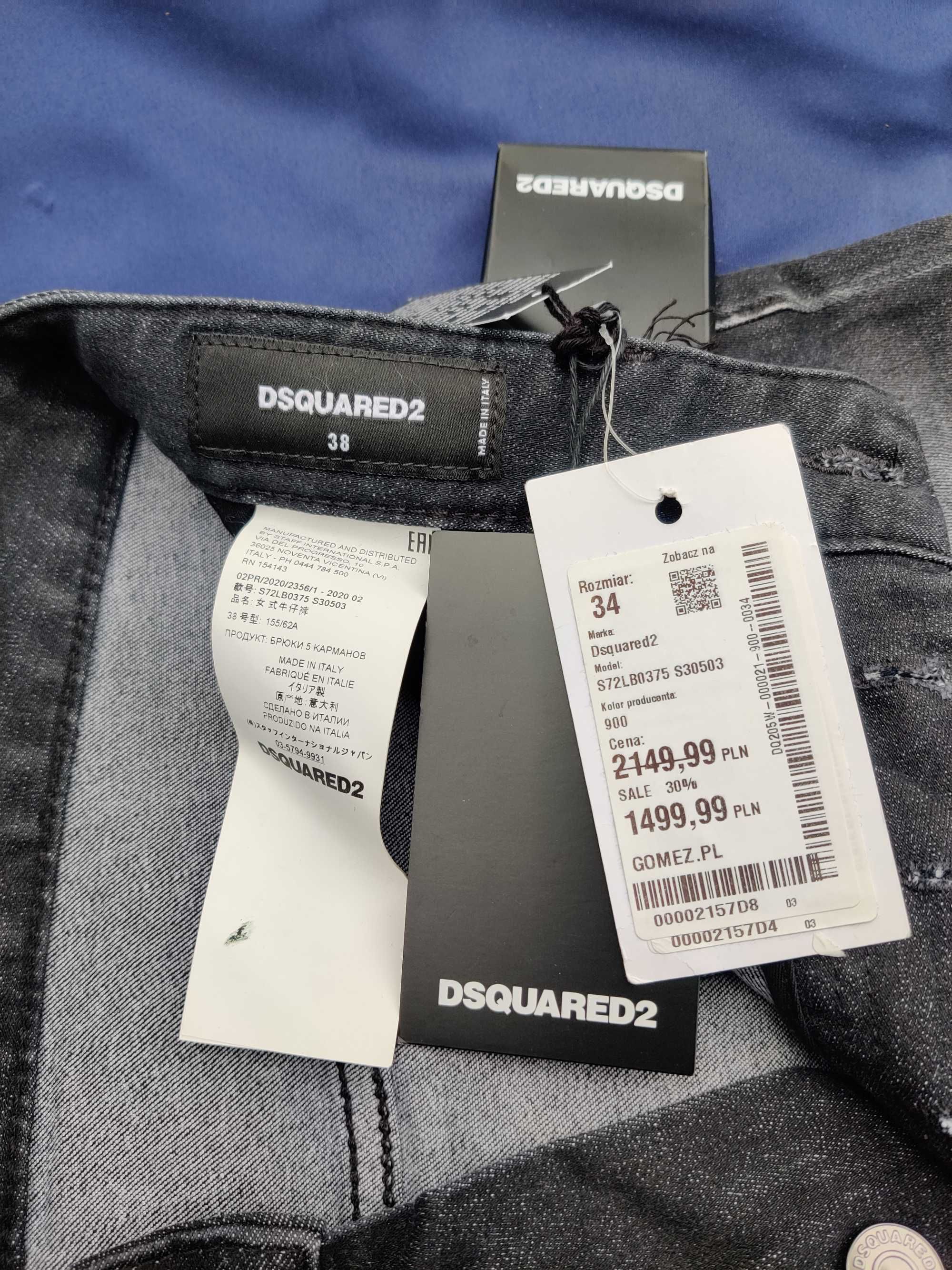 Spodnie jeans DSQUARED2 DSQ rozmiar 38 modne, nowe