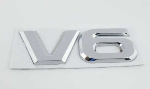 Nowy emblemat znaczek V6 V8 srebrny metal przyklejany logo czarny