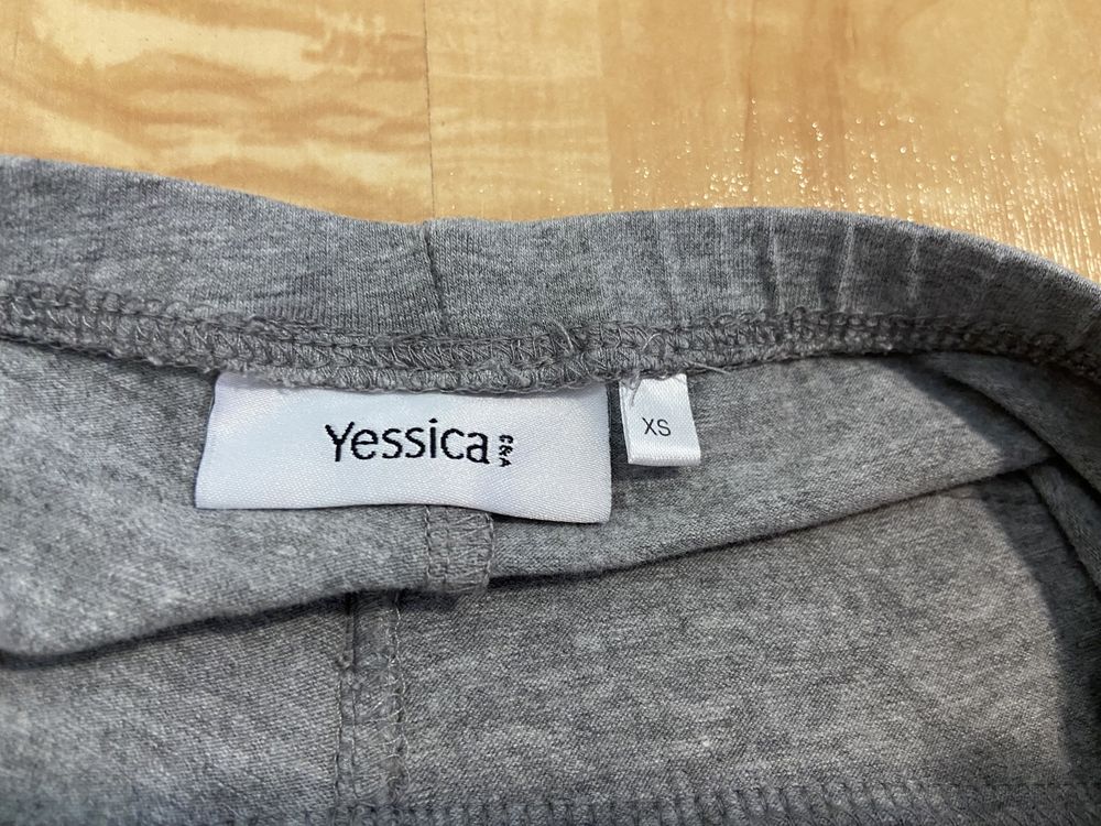 Yessica C&A XS ciążowe spodnie dresowe szare  w pasie sznurek Vintage