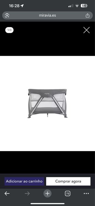 Cama de viagem altura regulavel em ótimo estado