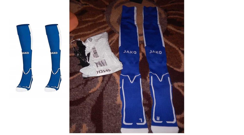 Wyprzedaż->h3145 JAKO getry piłkarskie Lazio, granatowe niebieskie, L