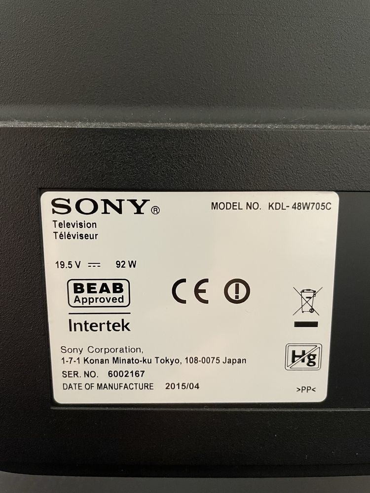 Televisor SONY para peças
