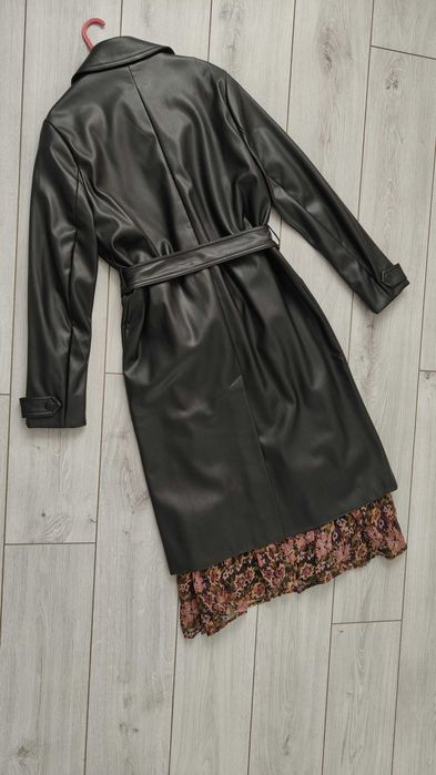 Płaszcz z Imitacji Skóry Reserved Czarny M Nowy