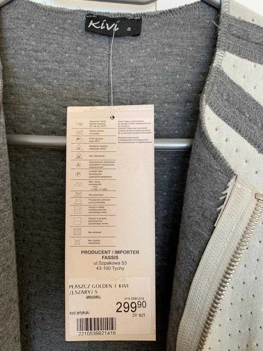 nowy płaszcz narzutka wdzianko S 36 firmy Blue Shadow wesele ślub