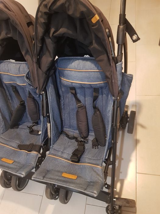 Wózek spacerowy parasolka Easy Go Duo Comfort składany podwójny bliźni