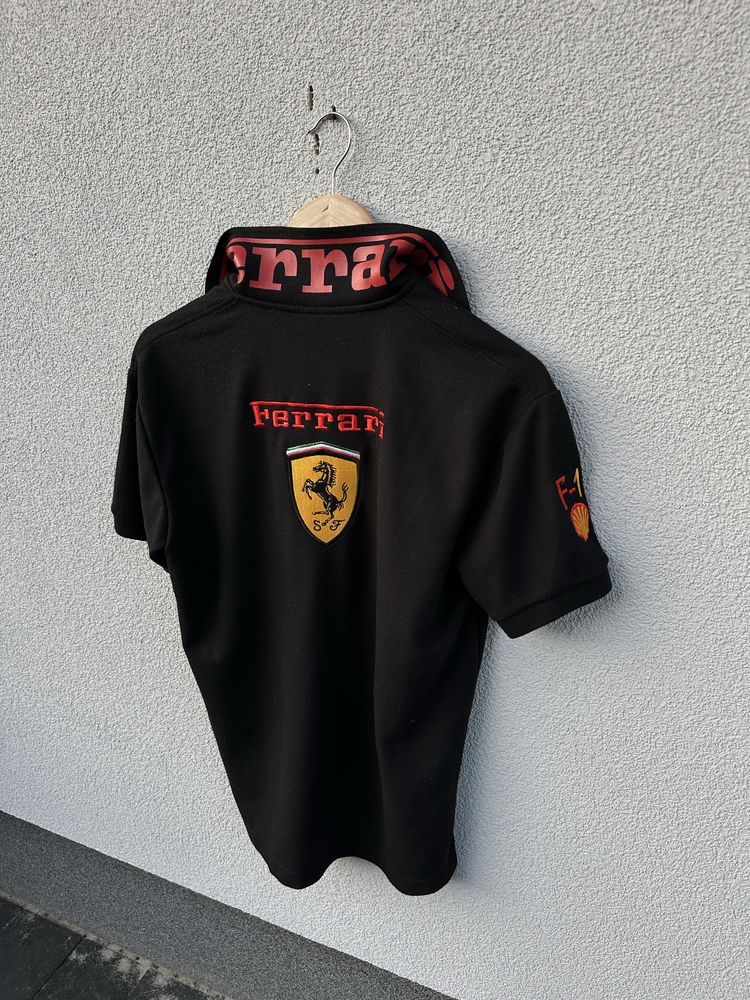 Ferrari M czarna koszulka polo z logo