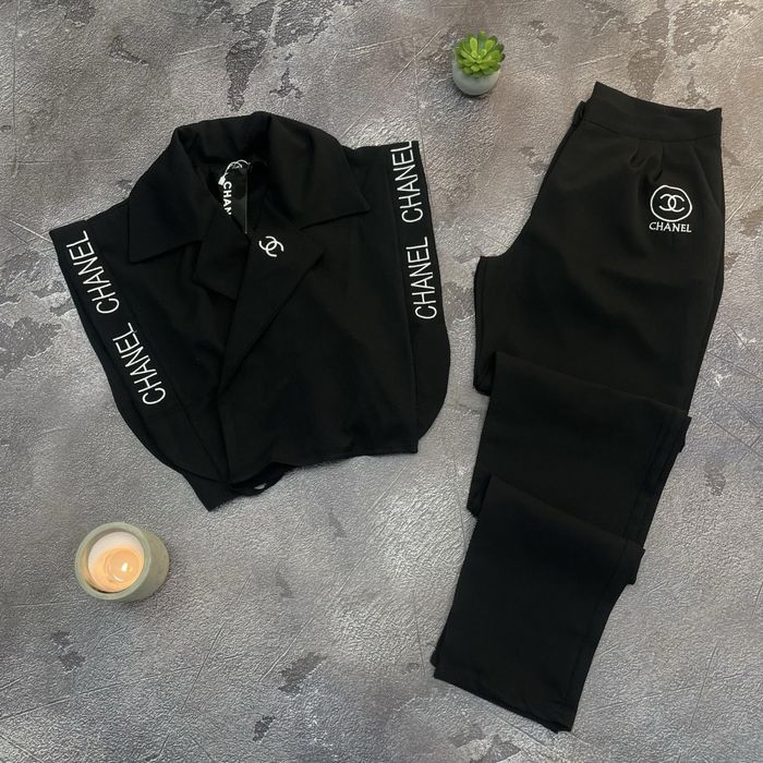 EXCLUSIVE CHANEL Женский брючный костюм черный шанель Скидка -60% люкс