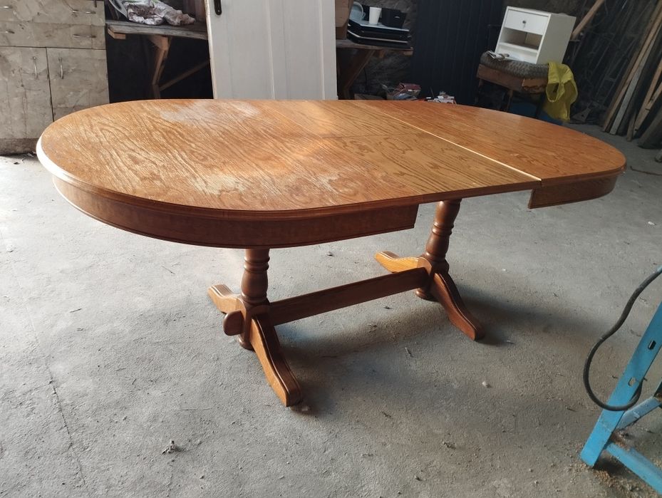 Duży stół drewniany rozkladany masywny 100x160/200