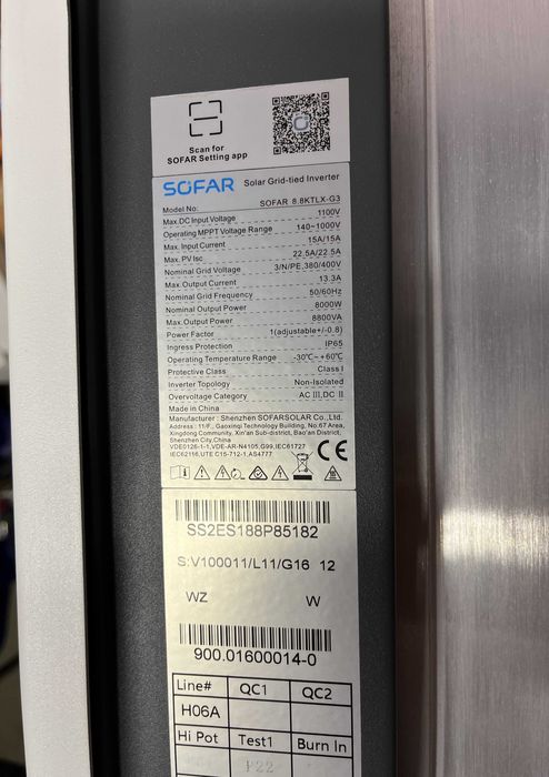 Falownik Inwerter SOFAR Solar 8.8KTL G3 trójfazowy 8kW JAK NOWY