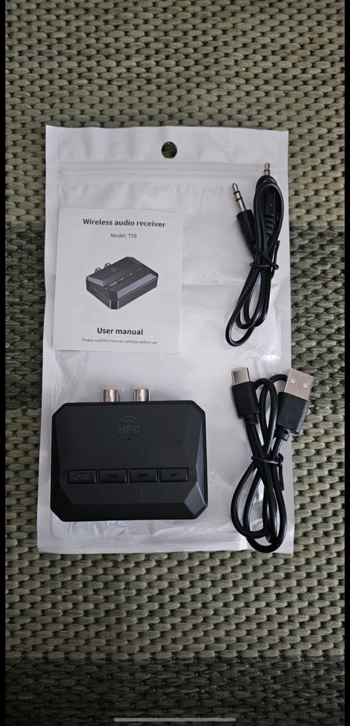 Receptor/Transmissor de áudio Bluetooth 5.0 com NFC
